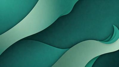 The primary subject of the image is a green, curved, and flowing design. The setting is a dark green background, which complements the design. The visual style is a combination of digital art and illustration, creating a unique and artistic appearance. The colors and mood of the image are predominantly green, giving it a calm and soothing atmosphere.