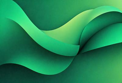 The primary subject of the image is a green, curved, and flowing design. The setting is a green background, which complements the design. The visual style is a digital art or illustration, creating a unique and eye-catching pattern. The colors and mood are predominantly green, giving the image a calm and soothing atmosphere.