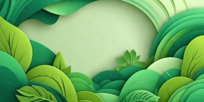 The primary subject of the image is a green leafy background, which serves as the setting for the scene. The visual style of the image is a combination of digital art and illustration, creating a lush and vibrant atmosphere. The colors and mood of the image are predominantly green, with a hint of brown, giving it a natural and serene feel.