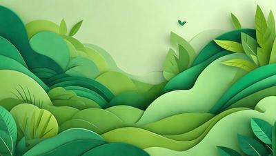 The primary subject of the image is a green leafy plant, which is the main focus of the image. The setting is a green background, which complements the plant's color. The visual style is a digital art, illustration, or drawing, as the plant is depicted in a detailed and intricate manner. The colors and mood of the image are predominantly green, creating a serene and natural atmosphere.