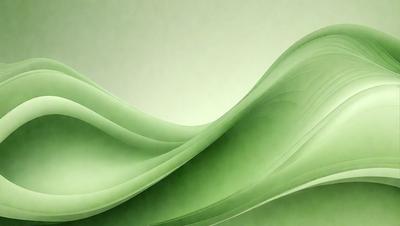 The primary subject of the image is a green, curved, and flowing surface, which appears to be a painting or a digital artwork. The setting is a green background, and the visual style is a combination of photo and digital art. The colors and mood of the image are predominantly green, creating a serene and calming atmosphere.