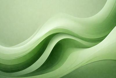 The primary subject of the image is a large, curved, and wavy green surface. The setting is a green background, which creates a sense of depth and contrast. The visual style is a combination of digital art and illustration, giving the image a unique and artistic appearance. The dominant colors are green, which creates a calm and soothing atmosphere.