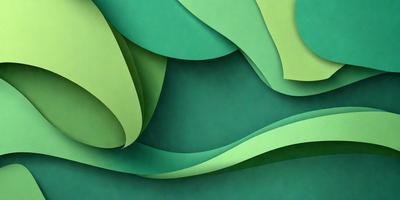The primary subject of the image is a green, curved, and wavy design, which appears to be a digital art or illustration. The setting is a green background, and the visual style is a combination of digital art and illustration. The colors and mood of the image are predominantly green, creating a calm and soothing atmosphere.