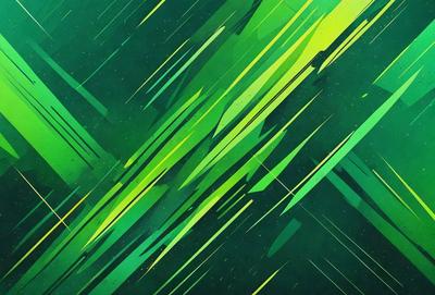 The primary subject of the image is a green and yellow patterned background. The setting is a colorful, abstract design that creates a vibrant and lively atmosphere. The visual style is a combination of digital art and illustration, with the colors and mood being predominantly green and yellow.