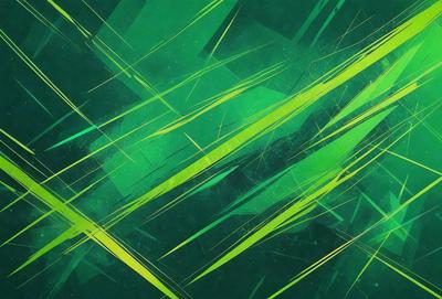 The primary subject of the image is a green and yellow patterned background. The setting is a dark green background with a pattern of green and yellow lines. The visual style is a digital art or illustration, creating a vibrant and colorful atmosphere. The dominant colors are green and yellow, giving the image a lively and energetic mood.