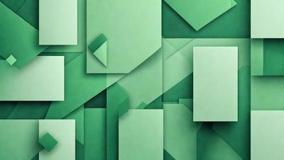 The primary subject of the image is a green geometric pattern. The setting is a green background, and the visual style appears to be a digital art or illustration. The dominant colors are green, and the overall atmosphere is vibrant and lively.