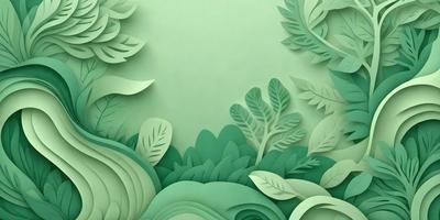 The primary subject of the image is a green leafy plant with a large number of leaves. The plant is situated in a green environment, which could be a forest or a garden. The visual style of the image is a combination of a photo and digital art, creating a realistic yet artistic representation of the plant. The colors and mood of the image are predominantly green, giving it a natural and serene atmosphere.