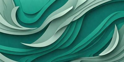 The primary subject of the image is a large, colorful, and intricate design that resembles a wave or a waterfall. The setting is a green background, which adds to the vibrant and lively atmosphere of the scene. The visual style of the image is a combination of digital art and illustration, creating a unique and captivating piece of art. The dominant colors in the image are green, blue, and white, which contribute to the overall mood of the scene, evoking a sense of tranquility
