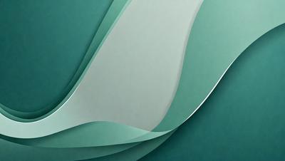 The primary subject of the image is a large, curved piece of artwork, possibly a sculpture or a painting, featuring a combination of green and white colors. The artwork is displayed on a blue background, which adds to the overall atmosphere of the scene. The visual style of the image is a mix of digital art and illustration, creating a unique and eye-catching piece of art.