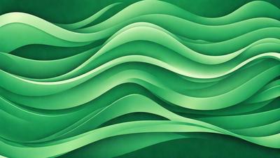 The primary subject of the image is a green wave pattern, which is the main focus of the image. The setting is a green background, which complements the green wave pattern. The visual style is a digital art or illustration, as the wave pattern is created using digital tools. The dominant colors in the image are green, which creates a calm and soothing atmosphere.