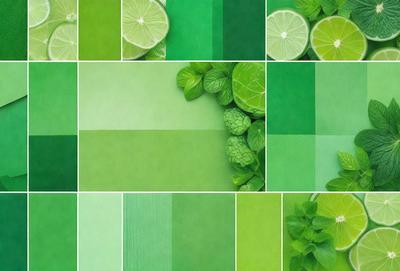 The primary subject of the image is a close-up of a lime green background with a variety of green and white limes. The setting is a green background, and the visual style is a pattern of green and white limes. The colors and mood of the image are vibrant and fresh, with a predominantly green color scheme.