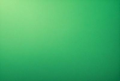 The primary subject of the image is a large, bright green wall. The setting is a plain, empty room with no other objects or people visible. The visual style is a close-up of the green wall, which creates a sense of depth and focus. The colors and mood of the image are predominantly green, giving it a calm and serene atmosphere.