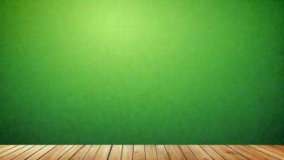 The primary subject of the image is a green wall. The setting is a room with a wooden floor. The visual style is a photo, and the dominant colors are green and white. The overall atmosphere is calm and serene.