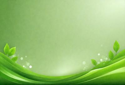 The primary subject of the image is a green background with a leaf design. The setting is a green background, which creates a natural and serene atmosphere. The visual style is a digital art or illustration, as the leaf design is intricate and detailed. The colors and mood are predominantly green, which is associated with nature and tranquility.