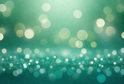 The primary subject of the image is a bright green background with a pattern of white lights. The setting appears to be a dark room, and the visual style is a combination of a photo and digital art. The colors and mood of the image are predominantly green and bright, creating a lively and vibrant atmosphere.