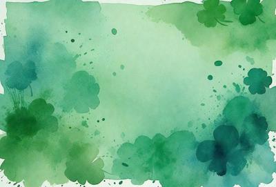 The primary subject of the image is a green background with a pattern of green leaves. The setting is a watercolor painting, giving it a unique and artistic visual style. The colors and mood of the image are predominantly green, creating a calm and serene atmosphere.