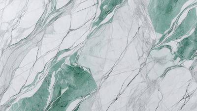 The image features a white marble wall with a green and white pattern. The wall appears to be made of marble, giving it a luxurious and elegant appearance. The green and white pattern adds a touch of color and visual interest to the otherwise monochromatic scene.