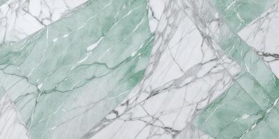 The primary subject of the image is a marble wall with a green and white pattern. The setting is a room with a white marble floor. The visual style is a combination of digital art and illustration, creating a unique and artistic representation of the marble wall. The colors and mood of the image are predominantly green and white, giving it a clean and elegant appearance.