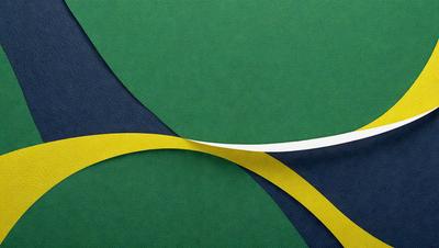 The primary subject of the image is a green and yellow striped cloth. The setting is a green background, and the visual style appears to be a photo. The colors and mood of the image are vibrant and lively, with the green and yellow stripes creating a sense of movement and energy.