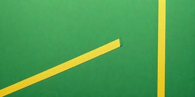 The primary subject of the image is a yellow strip of paper, which is placed on a green background. The visual style of the image is a combination of photo and digital art, as it appears to be a close-up of the yellow strip on a green surface. The colors and mood of the image are predominantly green and yellow, creating a warm and vibrant atmosphere.