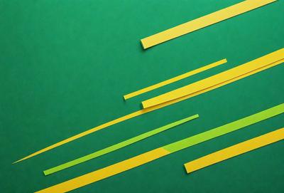 The primary subject of the image is a green background with yellow stripes. The setting is a close-up of the green and yellow stripes, which are arranged in a pattern. The visual style is a combination of digital art and illustration, creating a unique and eye-catching design. The colors and mood of the image are vibrant and energetic, with the green and yellow stripes creating a lively and dynamic atmosphere.