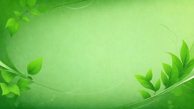 The primary subject of the image is a green background with a leaf design. The setting is a green background with a leaf design, and the visual style is a digital art or illustration. The colors and mood are predominantly green, creating a calm and natural atmosphere.