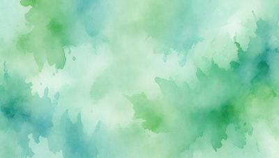 The primary subject of the image is a green leafy plant, which is the main focus of the image. The setting is a green background, which complements the plant's color. The visual style is a watercolor painting, giving the image a unique and artistic appearance. The colors and mood of the image are predominantly green, creating a serene and natural atmosphere.