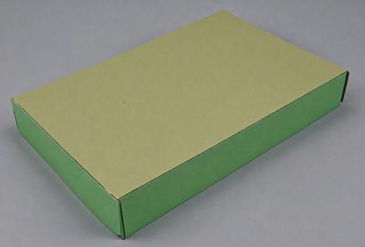The primary subject of the image is a green box. The setting is a white background, and the visual style is a photo. The colors and mood of the image are predominantly green, giving it a fresh and vibrant appearance.