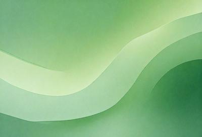 The primary subject of the image is a green, curved, and wavy surface. The setting is a green background, and the visual style appears to be a digital art or illustration. The dominant colors are green, and the overall atmosphere is calm and serene.