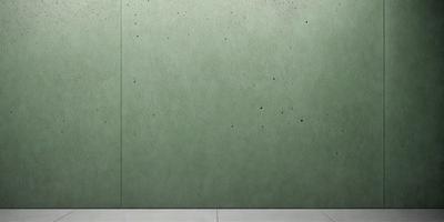 The primary subject of the image is a green wall with a pattern of dots. The setting is a room with a white floor, and the visual style appears to be a photo. The dominant colors are green and white, creating a calm and soothing atmosphere.