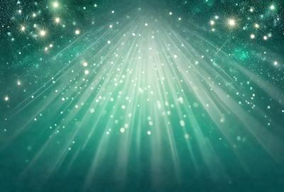 The primary subject of the image is a bright, colorful, and luminous light source. The light appears to be a green laser beam, and it is the main focus of the image. The setting is a dark background, which contrasts with the bright light source. The visual style of the image is a digital art or illustration, as the light appears to be a digital creation. The colors and mood of the image are vibrant and energetic, with the green laser beam creating a sense of excitement and