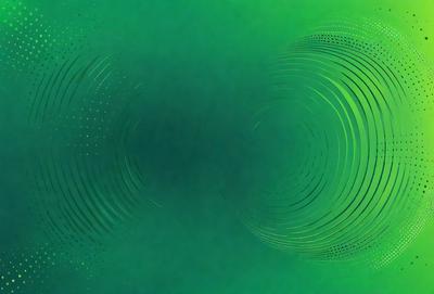 The primary subject of the image is a green background with a pattern of swirling lines. The setting appears to be a dark room, and the visual style is a combination of a photo and digital art. The dominant colors are green and black, creating a mood of depth and intrigue.