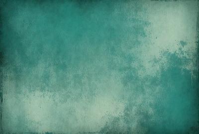 The primary subject of the image is a large, blue wall with a greenish tint. The setting is a room with a blue-green color scheme. The visual style is a combination of a photo and a painting, creating a unique and artistic appearance. The dominant colors are blue and green, giving the scene a calm and serene atmosphere.