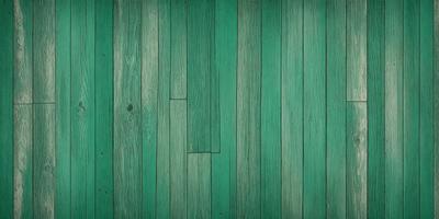 The primary subject of the image is a green wooden floor with a patterned design. The setting is a room with a green wall, and the visual style is a close-up of the floor. The colors and mood of the image are predominantly green, creating a calm and natural atmosphere.