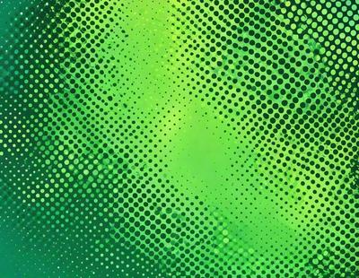 The primary subject of the image is a green background with a pattern of green dots. The setting appears to be a close-up of the green background, which creates a visually interesting and unique pattern. The visual style of the image is a close-up of the green dots, giving the viewer a detailed look at the pattern. The colors and mood of the image are predominantly green, creating a calm and soothing atmosphere.
