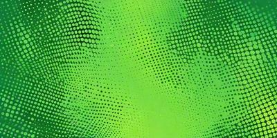 The primary subject of the image is a green background with a pattern of dots. The setting appears to be a digital art or illustration, as the dots are arranged in a visually appealing manner. The visual style is a mix of a photo and a digital art, creating a unique and interesting appearance. The colors and mood of the image are predominantly green, giving it a fresh and lively atmosphere.