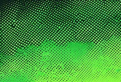 The primary subject of the image is a green background with a pattern of green dots. The setting appears to be a dark room, and the visual style is a combination of a photo and a digital art. The colors and mood of the image are predominantly green, creating a calm and serene atmosphere.