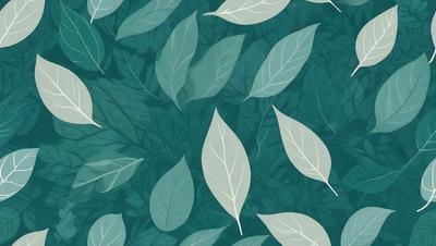 The primary subject of the image is a collection of green leaves, which are the main objects in the scene. The leaves are arranged in a pattern, creating a visually appealing design. The setting is a green background, which complements the color of the leaves. The visual style of the image is a combination of digital art and illustration, giving it a unique and artistic appearance. The dominant colors in the image are green, which creates a calm and soothing atmosphere.
