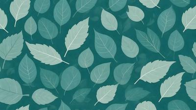 The primary subject of the image is a pattern of green leaves. The leaves are arranged in a visually appealing manner, creating a sense of harmony and balance. The setting is a blue background, which complements the green leaves and adds a touch of color to the overall composition. The visual style of the image is a combination of digital art and illustration, resulting in a unique and eye-catching design. The colors and mood of the image are predominantly green and calming, evoking a sense of tranquility