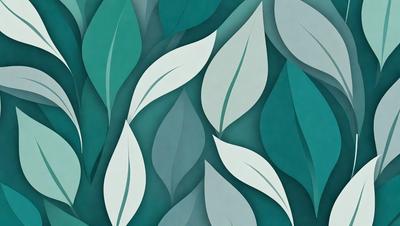 The primary subject of the image is a green leaf, which is the main object, scene, or focus of the image. The setting or background is a green and blue patterned surface, which adds to the overall atmosphere of the image. The visual style of the image is a combination of photo and digital art, creating a unique and eye-catching design. The colors and mood of the image are predominantly green and blue, giving it a calm and soothing appearance.