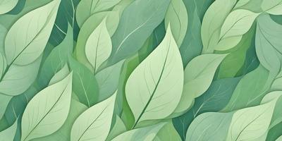 The primary subject of the image is a large green leaf, which is the main focus of the scene. The leaf is prominently displayed in the foreground, covering a significant portion of the image. The setting is a lush green forest, with the leaf being the central element in the background. The visual style of the image is a combination of a photo and a digital art, creating a realistic yet artistic representation of the leaf. The dominant colors in the image are green, which gives the scene a fresh and natural atmosphere.