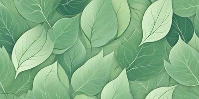 The image features a large green leaf pattern, which is the primary subject. The setting is a green background, and the visual style is a combination of a photo and digital art. The colors are predominantly green, creating a calm and natural atmosphere.