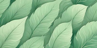 The image features a large green leaf pattern, which is the primary subject. The setting is a green background, which complements the leaf pattern. The visual style is a combination of a photo and digital art, creating a unique and eye-catching design. The dominant colors are green, which gives the image a fresh and natural atmosphere.