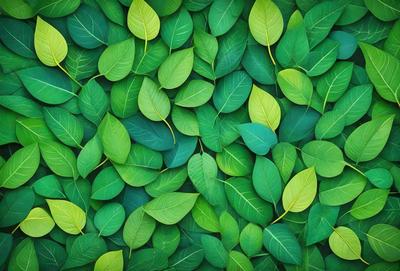 The primary subject of the image is a large green leafy plant with many leaves. The plant is displayed in a green background, which creates a natural and vibrant atmosphere. The visual style of the image is a close-up of the plant, showcasing its intricate details. The dominant colors in the image are green, which is the color of the plant, and white, which is the color of the background. The overall mood of the image is lush and serene, as it captures the beauty of the plant