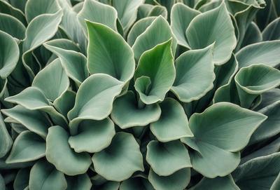 The primary subject of the image is a large, leafy plant with green leaves. The plant is the main focus of the image, and it is set against a backdrop of a green background. The visual style of the image is a photo, capturing the natural beauty of the plant. The dominant colors in the image are green, which creates a calm and serene atmosphere.