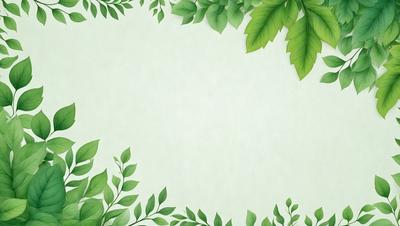 The primary subject of the image is a green leafy plant, which is the main focus of the image. The setting is a white wall, and the visual style is a digital art or illustration. The dominant colors are green and white, creating a calm and natural atmosphere.