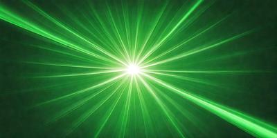 The primary subject of the image is a bright green light, which appears to be a neon light or a light source with a green hue. The setting is a dark background, which contrasts with the bright green light. The visual style of the image is a close-up of the green light, emphasizing its vibrant color and intensity. The colors and mood of the image are predominantly green, creating a lively and energetic atmosphere.