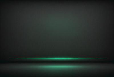 The primary subject of the image is a green light, which is the main focus of the scene. The setting is a black background, creating a contrasting effect. The visual style appears to be a digital art or illustration, as the light is depicted in a stylized manner. The colors and mood of the image are predominantly green, giving it a calm and serene atmosphere.