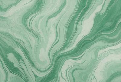 The primary subject of the image is a close-up of a green and white patterned wallpaper. The setting is a room with a green and white wallpapered wall. The visual style is a patterned wallpaper, which gives the room a unique and artistic atmosphere. The dominant colors are green and white, creating a calming and soothing mood.