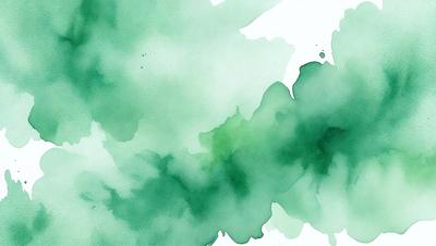 The primary subject of the image is a green watercolor painting. The setting is a white background, which provides a clean and uncluttered appearance. The visual style is a watercolor painting, which gives the image a unique and artistic touch. The dominant colors are green, which creates a calming and natural atmosphere.